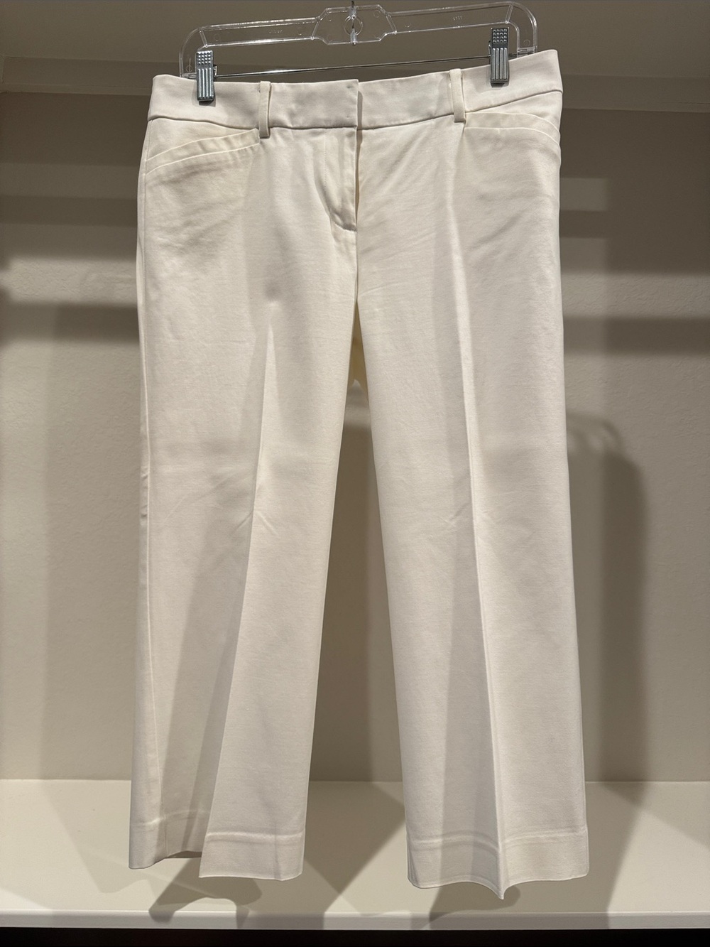 LOFT Cream Wide-Leg Jeans